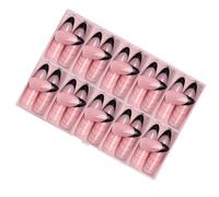 120 x / boîte de faux ongles à coller sur les ongles - Noir - Faux ongles français - Presse à l'amande sur les ongles - Ongles artificiels simples pour femme