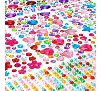 1200+ Autocollants Strass Autocollant Cristal Auto-Adhésif Acrylique Strass Autocollant Visage Enfant Autocollants Maquillage Strass Stickers Pour Scrapbooking Maquillage Diy Artisanat Ongles