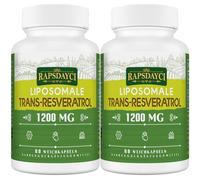 1200 mg de trans-resvératrol liposomal, resvératrol à haute dose, formule pure à 98%, trans-resvératrol de renouée du Japon, meilleure absorption, 120 gélules