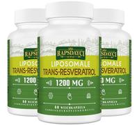 1200 mg de trans-resvératrol liposomal, resvératrol à haute dose, formule pure à 98%, trans-resvératrol de renouée du Japon, meilleure absorption, 180 gélules