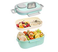 1200 ml Bento Lunch Box, Lunch Box Umami Micro-Ondable, Boite Repas Compartiment, Lunchbox avec Une Tasse à Sauce SéParéE et PoignéE