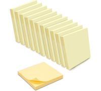 1200 Notes Autocollantes Repositionnables Jaune Pastel 12 Blocs De 100 Feuilles 75x75 Mm[X09]