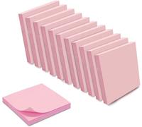 1200 Notes Autocollantes Repositionnables Rose Pastel 12 Blocs De 100 Feuilles 75x75 Mm Carré