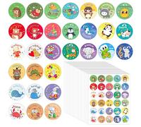 1200 Pcs Autocollant Animaux Rondes Autocollantes En Rouleaux, Rouleau De Stickers 40 Feuilles De Stickers Animaux Ronds, Autocollants De Récompense, Gommettes Enfant pour Scrapbooking DIY