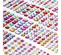 1200+ PCS Gem Strass Autocollants, Auto-AdhÉSif Bling Bijoux Scintillantes Pierres PrÉCieuses Autocollants Pour DIY Artisanat Nail Body Maquillage Festival