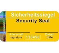 1200 pcs - Sceau de sécurité avec numéro de série - 48x25mm jaune, inscriptible - Sceau de sécurité, sceau de qualité, Sceau de garantie, Étiquettes de sécurité, Sceau d'authenticité