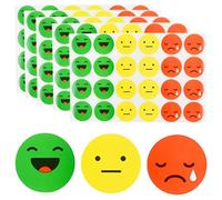 1200 Pièces Gommette Smiley Autocollant Sticker, 2,5 cm Ronds Visage Autocollants Émotion Heureux Tristes Souriant, Autocollants de Récompense Éducatifs Rouges Jaunes Verts pour Enseignants Enfant