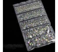 1200 pièces mélange taille strass correcteurs cristal SS6-SS30 pour vêtements bricolage-CrystalAB lumière dorée
