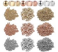1200 pièces Perles intercalaires assorties comprenant 300 perles intercalaires de cube de rondelle facettées, 600 perles intercalaires de boule ronde, 300 perles intercalaires carrées en vrac pour bij