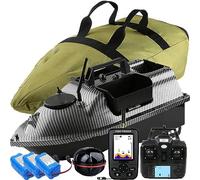 12000mAh Batterie 500M GPS Bateau amorceur, Bateau amorceur pêche,Appâts De Pêche Bateau Carpe Crochet Post Bateau RC, Capteur LCD Sondeur, Avec Sac À Main, Offrez des antennes, des hélices. one key r