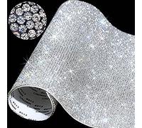 12000pcs 2mm Bling Bling Strass Patch Cristal Autocollant DIY Décoration De Voiture Autocollant Auto-Adhésif Glitter Strass Gem Autocollant pour Voiture et Artisanat Décoration (blanc)