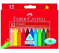 [120010] Faber-Castell Craies de cire, triangulaire, etui en carton de 12