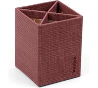 120036c - Pot À Crayons - 8 X 8 X 11 Cm - 4 Compartiments - Simili Cuir/Intérieur Imprimé - Collection Orange Botanique[Z1000]