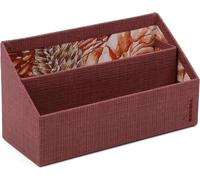 120037c - Porte-Courrier - 25 X 10 X 14 Cm - 2 Compartiments - Simili Cuir Et Intérieur Imprimé - Collection Orange Botanique[Z1002]