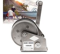 1200lb Treuil Manuel Acier Inoxydable, Treuil Manuel Remorque Bateau, Treuil Manuel pour Remorque, Voiture, Caravane, Treuil Forestier, Treuil à Manivelle avec Freiné et Câble(Size:10m)