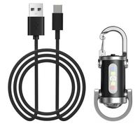 1200LM Mini lampe de poche porte-clés - Lampe torche EDC rechargeable super lumineuse, lampe de poche étanche 3 en 1 avec fonction Power Bank, idéale pour le camping, la randonnée et l'utilisation