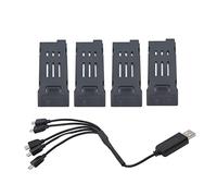 1200mAh Black Strong Protection 3,7 V Conversion de Haute pour E58 L800 JY019 S168 DÉTOMÉTÈRE Drone (Quatre Batteries)