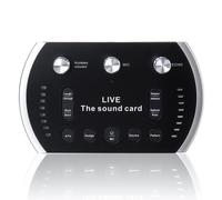 1200mAh Interface USB à deux canaux Carte son externe Microphone Webcast Carte son en direct
