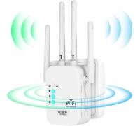 1200Mbps Répéteur WiFi,Amplificateur WiFi Signal Booster,Dual Band 5G/2,4G,4 Antennes,Repeteur WiFi avec LAN/WAN RJ45 Ports,Mode Répéteur & Routeur & AP,WiFi Extenders for Home and Office