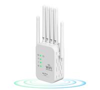 1200Mbps Répéteur WiFi Puissant - Amplificateur WiFi avec 6 Antennes, WiFi Extender WiFi Booster, Port Ethernet Gigabit, Compatible avec Toutes Les Box Internet