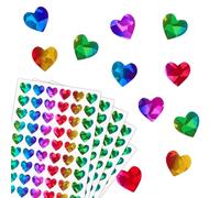 1200Pcs Autocollant en Forme de Coeur Gommette Brillante Sticker Auto-adhésif Emballage Enveloppe Cadeau Carte Décoration pour Saint-Valentin Mariage Scrapbooking (Multicolore)