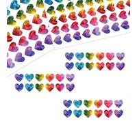 1200Pcs Autocollant en Forme de Coeur Gommette Brillante Sticker Autocollantes Multicolores pour Cartes, Enveloppes, Emballages Cadeaux, Décoration pour Saint-Valentin, Mariages, Anniversaires et Scra