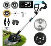 1200W Debroussailleuse Electrique Sans Fil 16800RPM Réglable à 90°/100-140cm, Coupe-Bordures Brushless 7 Lames, pour Makita 18V Batt