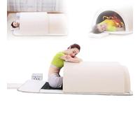 1200W Dôme Sauna Infrarouge Lointain Professionnel 1 Personne Sauna Sec Portable à Domicile avec Tapis Proche Infrarouge,Détoxification Chauffée,Circulation Et Pierres Thérapeutiques,Blanc