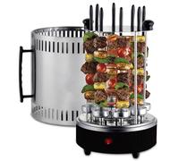 1200W Grill Kebab Vertical Électrique, BBQ Intérieur sans Fumée Rotation 360° avec 8 Brochettes, Rôtissoire en Acier Inoxydable pour Maison, Jardin, Fête Et Camping