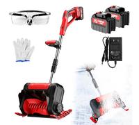 1200w souffleuse à neige sans fil, 2000 tr/min souffleuse à neige électrique 12 pouces, moteur sans balais 26 pieds longueur de lancer avec 2 batteries et chargeur dix nœuds (Fifteenth Festival)