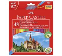 [120148] Faber-Castell Etui Lot de 48 crayons de couleur Hexagonal ECOavec Ta...