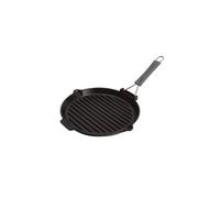 Staub Gril rond en fonte 1202023 avec manche en silicone 27 cm Noir