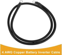 120cm 4 AWG Batterie Onduleur Cable 5/16" Batterie Cable étamé Cuivre Noir OT Type 1 Pc