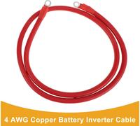 120cm 4 AWG Batterie Onduleur Cable 5/16" Batterie Cable étamé Cuivre Rouge OT Type 1 Pc