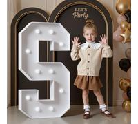 120cm Blanc Lettre Lumineuse,Lettres Lumineuses Géantes de Pour la Décoration D'Anniversaire,Decoration Anniversaire,Grandes Lettres Pour Les Événements de Fiançailles,Lettre S