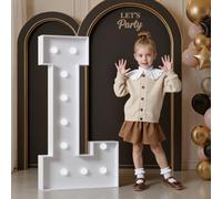 120cm Blanc Lettre Lumineuse,Lettres Lumineuses Géantes de Pour la Décoration D'Anniversaire,Decoration Anniversaire,Grandes Lettres Pour Les Événements de Fiançailles,Lettre L