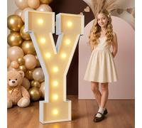 120cm Jaune Lettre Lumineuse,Lettres Lumineuses Géantes de Pour la Décoration D'Anniversaire,Decoration Anniversaire Fille,Grandes Lettres Pour Les Événements de Fiançailles,Lettre Y