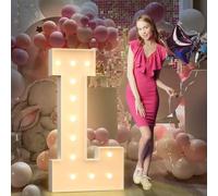 120cm Jaune Lettre Lumineuse,Lettres Lumineuses Géantes de Pour la Décoration D'Anniversaire,Decoration Anniversaire Fille,Grandes Lettres Pour Les Événements de Fiançailles,Lettre L