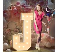 120cm Jaune Lettre Lumineuse,Lettres Lumineuses Géantes de Pour la Décoration D'Anniversaire,Decoration Anniversaire Fille,Grandes Lettres Pour Les Événements de Fiançailles,Lettre J