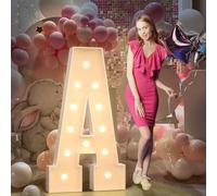 120cm Jaune Lettre Lumineuse,Lettres Lumineuses Géantes de Pour la Décoration D'Anniversaire,Decoration Anniversaire Fille,Grandes Lettres Pour Les Événements de Fiançailles,Lettre A