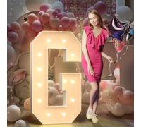 120cm Jaune Lettre Lumineuse,Lettres Lumineuses Géantes de Pour la Décoration D'Anniversaire,Decoration Anniversaire Fille,Grandes Lettres Pour Les Événements de Fiançailles,Lettre G