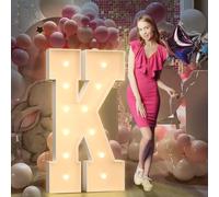 120cm Jaune Lettre Lumineuse,Lettres Lumineuses Géantes de Pour la Décoration D'Anniversaire,Decoration Anniversaire Fille,Grandes Lettres Pour Les Événements de Fiançailles,Lettre K