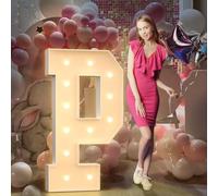 120cm Jaune Lettre Lumineuse,Lettres Lumineuses Géantes de Pour la Décoration D'Anniversaire,Decoration Anniversaire Fille,Grandes Lettres Pour Les Événements de Fiançailles,Lettre P