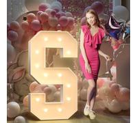 120cm Jaune Lettre Lumineuse,Lettres Lumineuses Géantes de Pour la Décoration D'Anniversaire,Decoration Anniversaire Fille,Grandes Lettres Pour Les Événements de Fiançailles,Lettre S