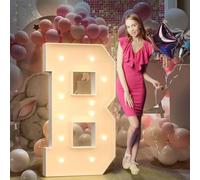 120cm Jaune Lettre Lumineuse,Lettres Lumineuses Géantes de Pour la Décoration D'Anniversaire,Decoration Anniversaire Fille,Grandes Lettres Pour Les Événements de Fiançailles,Lettre B