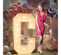 120cm Jaune Lettre Lumineuse,Lettres Lumineuses Géantes de Pour la Décoration D'Anniversaire,Decoration Anniversaire Fille,Grandes Lettres Pour Les Événements de Fiançailles,Lettre C