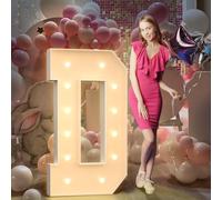 120cm Jaune Lettre Lumineuse,Lettres Lumineuses Géantes de Pour la Décoration D'Anniversaire,Decoration Anniversaire Fille,Grandes Lettres Pour Les Événements de Fiançailles,Lettre D