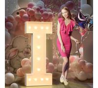 120cm Jaune Lettre Lumineuse,Lettres Lumineuses Géantes de Pour la Décoration D'Anniversaire,Decoration Anniversaire Fille,Grandes Lettres Pour Les Événements de Fiançailles,Lettre I