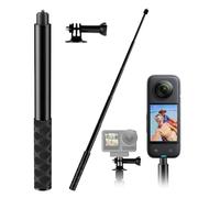 120CM Perche à Selfie Invisible pour Insta X3 X4 RS, Support de Selfie Invisible en Aluminium, Tige Télescopique pour Caméras d'action et Microphone