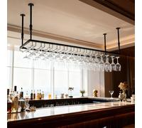 120cm Support pour Verre à Vin 30-60cm Hauteur RéGlable, Noir en Métal